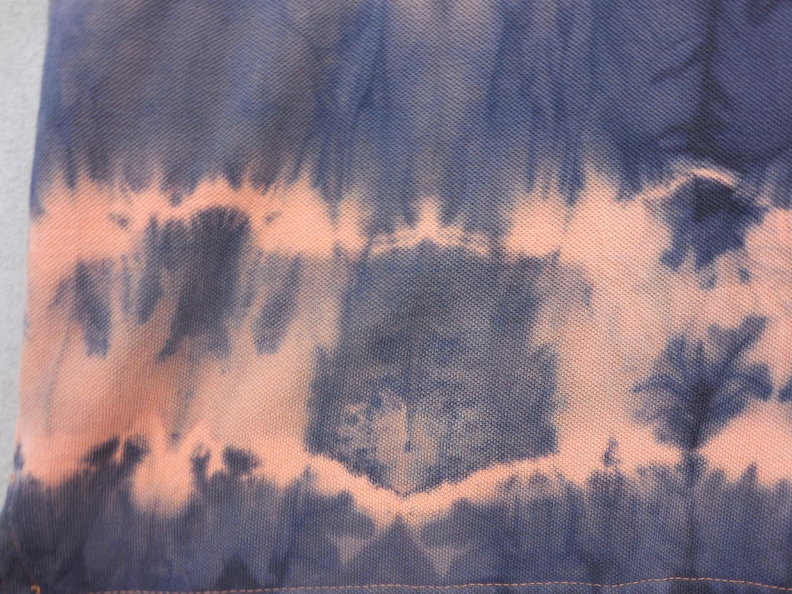 Mens Blue Peach Tie Dyed Pique Short Sleeve Shirt Polo Size | Etsy