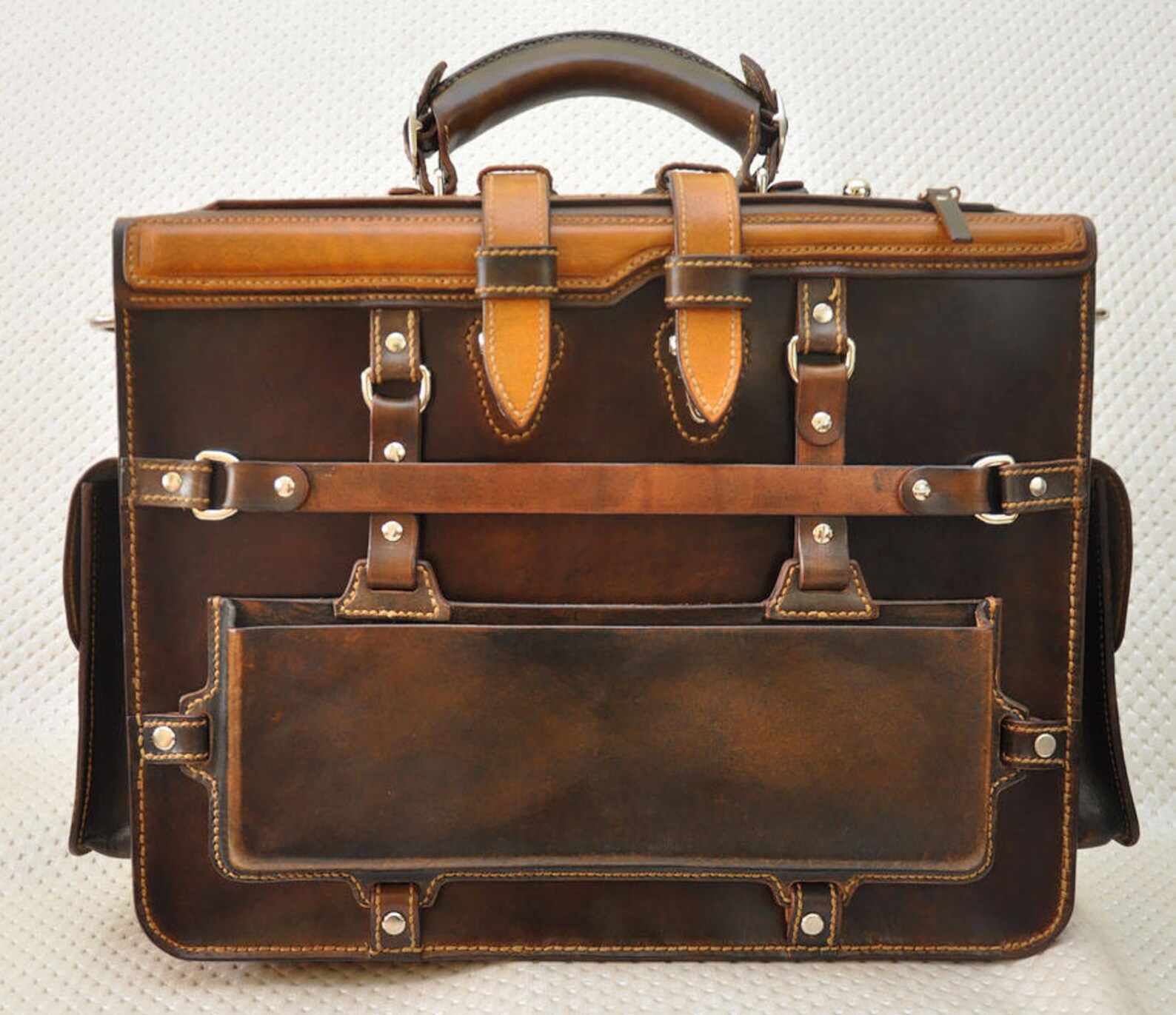 Leather briefcase. Leather handmade bag. Handbag. Leather Etsy