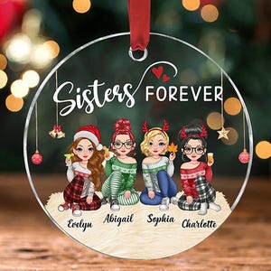 Besties Forever Christmas Ornament, Best Friend Ornament Personalized, Christmas Gift For BFF, Soul Sister, Custom Ornament