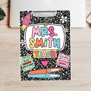 Custom Teacher Clipboard, Custom Acrylic Clipboard With Teacher Name, Personalized Teacher Gifts, Back To School Teacher Appreciation Gift