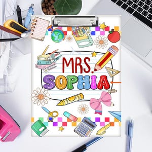 Personalized Teacher Appreciation Gift, Custom Teacher Clipboard, Teacher Gift, Teacher Acrylic Gift, Custom Teacher with Name