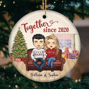 Personalized Couple Christmas Ornament, Christmas Together Since Custom Christmas Ornament, Custom Couple Ornament,Funny Gift for Girlfriend