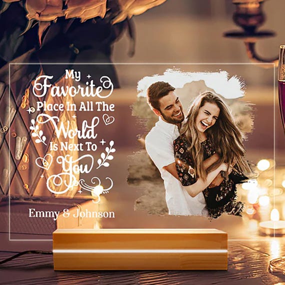 Peronalized Photo Night Light, Couple Photo Collage Night Light