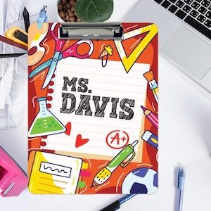 Custom Teacher Clipboard, Personalized Acrylic Clipboard For Teacher, Teacher Appreciation Gift, Custom Teacher gift, Back To School Gift