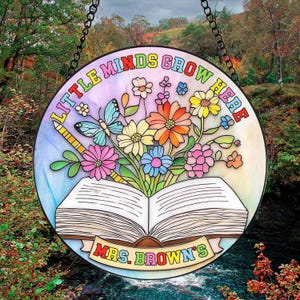 Custom Teacher Stained Glass Suncatcher, Back To School Gift From Student, Windown Hanging, Back To School, Teacher Appreciation Gift