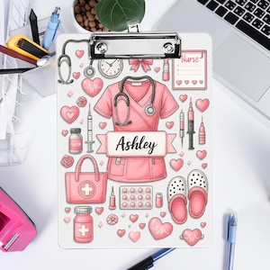 Personalized Nurse Clipboard with Name, Custom RN Clipboard, Medical Assistant Clinical Clipboard, Nurse Appreciation or Graduation Gift,