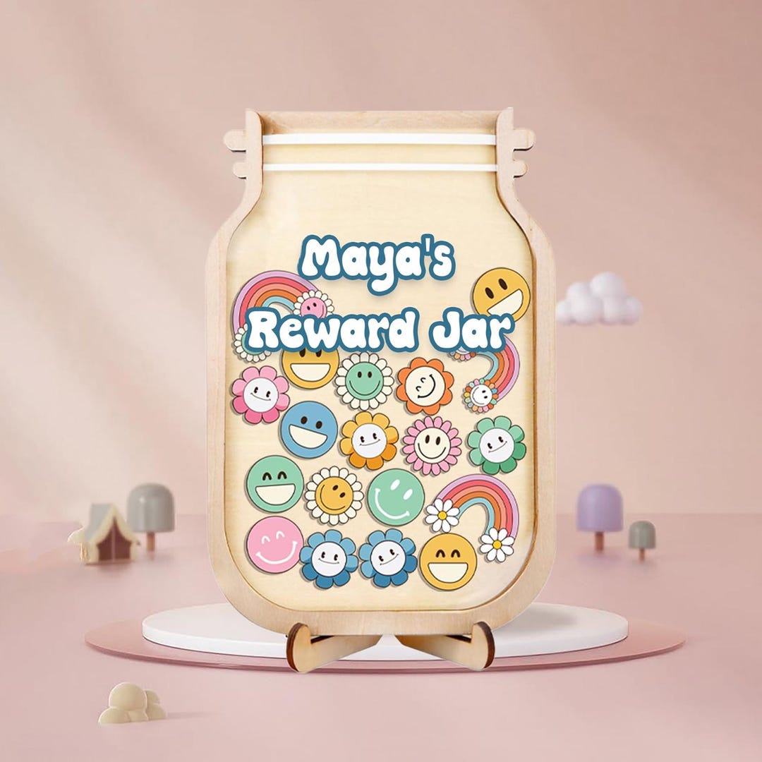 Personalized Reward Jar for Kids, Custom Name Smile Reward Jar ...