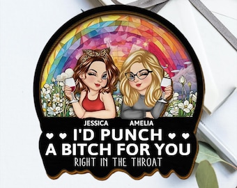 Custom Sun Visor Clip, Right In The Throat Bestie Sister Car Visor