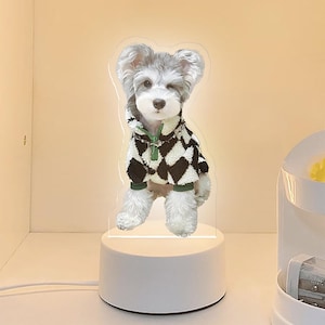 Customized Pet Photo Night Light, Personalized Pet Portrait Night Light, Pet Memorial Lamp, Dog mom gift, Pet Lover Gift, Pet dad gift