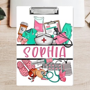Personalized Nurse Clipboard, Sublimated Medical Clip Board, RN NICU Nurse School Acrylic Clipboard, Doctor Hospital Clipboard, RN Gift