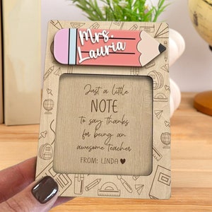 Apreciação personalizada do professor do suporte de nota pegajosa, suporte de nota pegajosa de madeira personalizado, nota pegajosa personalizada do professor, de volta à escola