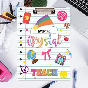 Custom Teacher Clipboard, Personalized Teacher Appreciation Gift, Personalized Teacher Acrylic Gift, Back to School Gift, End Of Year Gift
