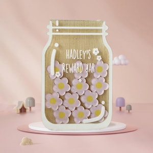 Personalized Little Flowers Reward Jar, Custom Reward Jar with Tokens Classroom, Kids Rewards Chart, Classroom Reward Jar, Potty Training