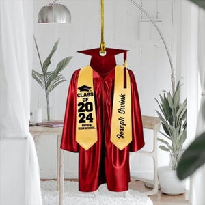 Custom Graduation Acrylic Ornament, Personalized Class of 2025 Ornament, High School Graduation Gift, New Graduate Gift, College Graduated