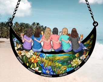 Personalised Friends Suncatcher Ornament, Bestie Personalized Window Hanging Suncatcher, Besties Keepsake Gift, Friends Are Like Stars