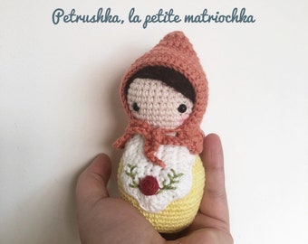 Tutorial pattern Russian Doll Petrushka the little Matryoshka French and English (US terms)