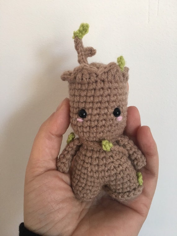 Mini Groot inspired Keychain Format Amigurumi Crochet Pattern Tutorial Etsy New Zealand