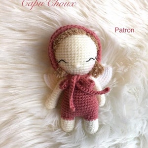 Aglaé the little Capu&#39;Choux Fairy, amigurumi crochet tutorial pattern - French and English (US terms)