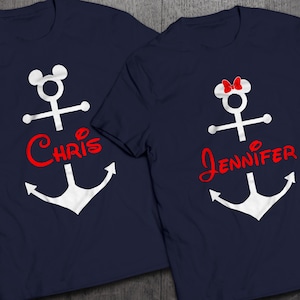 Disney Cruise Shirts Personalized Mouse Anchor for Family Vacation in NAVY BLUE image 1