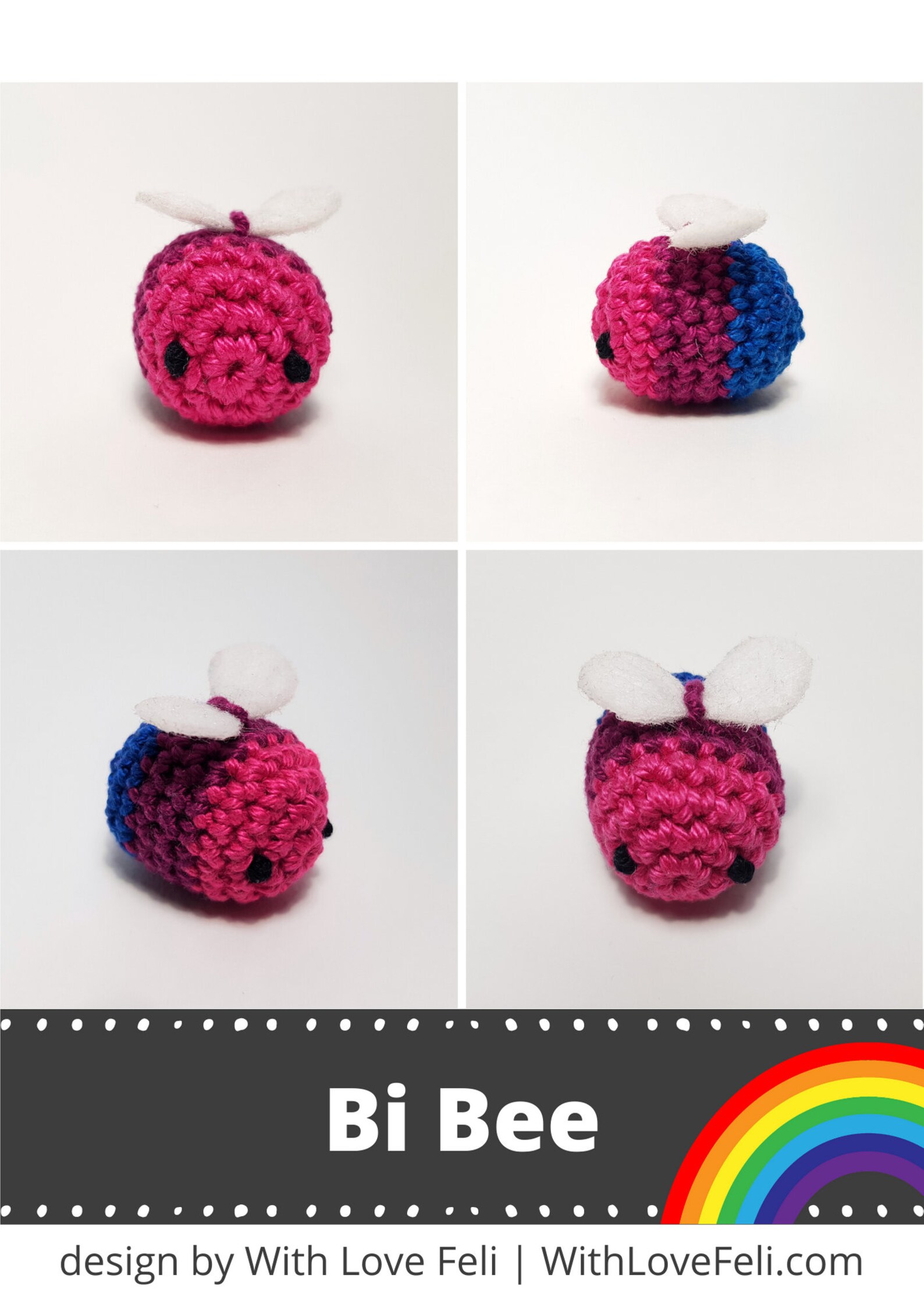 CROCHET PATTERN Bi Bee Pride Bees - Etsy