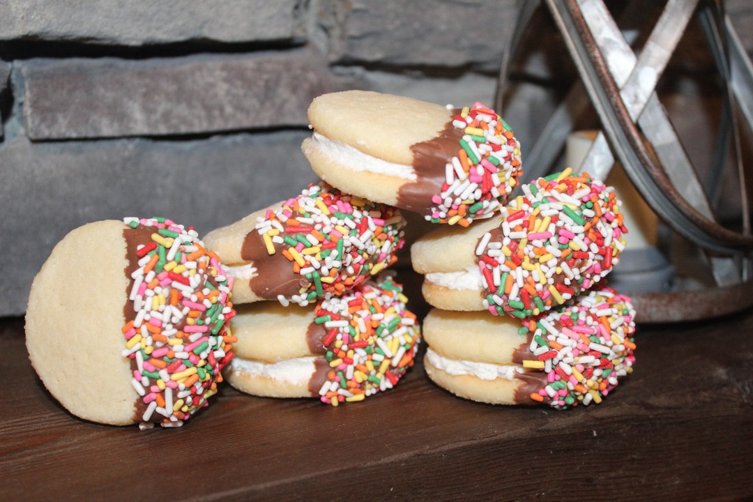 Chocolate Dipped Sandwich Cookie Homemade Sweet Treat Etsy