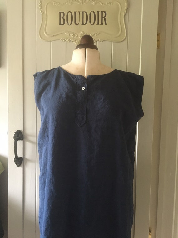 French antique linen chemise overshirt