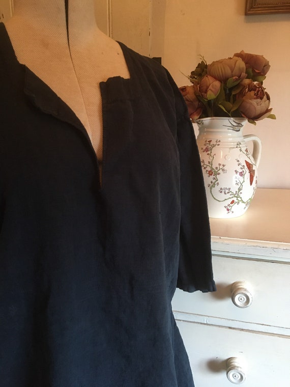 Antique French farmworkers linen tunic.