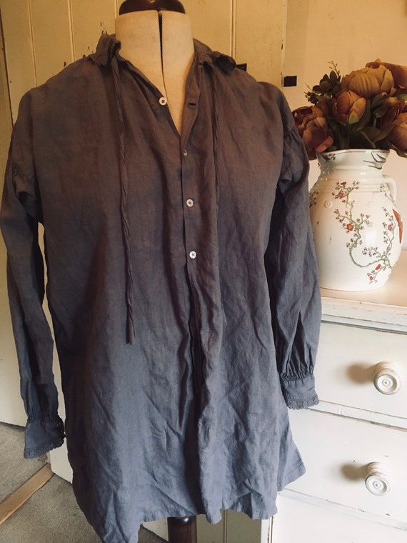 Antique French linen blouse