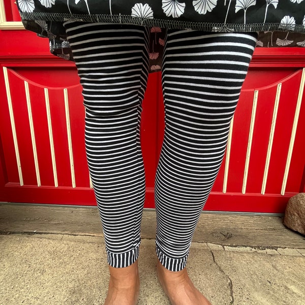 Froeken Frida Leggings black/white stripes