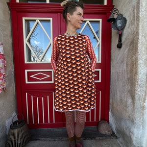 Froeken Frida Jersey Kleid Anouk, Retro orange Bild 2