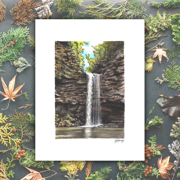 Cedar Falls on Petit Jean Mountian in Arkansas, Waterfall art print, Nature, Wall art decor,