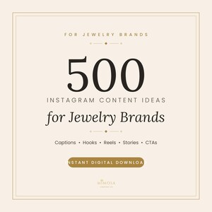 500 Instagram Content Ideas for Jewelry Brands | Captions, Hooks, Reels (Digital Download) image 1