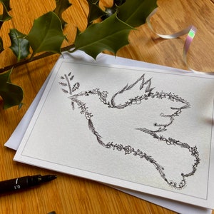 Carte colombe, carte de Noël colombe, carte de paix, paquet de cartes de Noël colombe, carte paix et amour, cartes de Noël, belles cartes colombe, oiseau