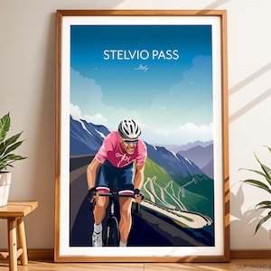 Stelvio Pass Cycling Art Print - Passo Dello Stelvio