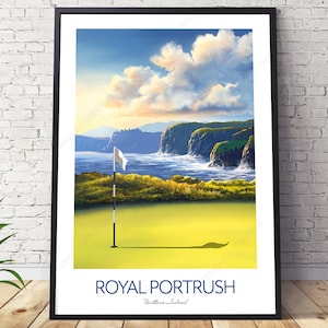 Royal Portrush Golf Print - 153rd Golf Open Tournament Poster, Northern Ireland