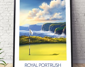 Royal Portrush Golf Print - 153rd Golf Open Tournament Poster, Northern Ireland