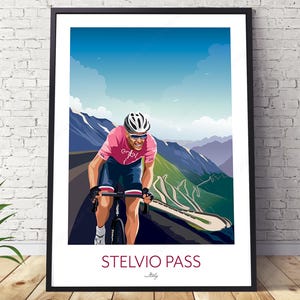Stelvio Pass Cycling Art Print