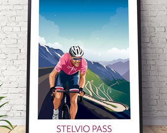 Stelvio Pass Cycling Art Print