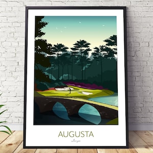 Augusta Golf Druck - Goldene Glocke Loch 12