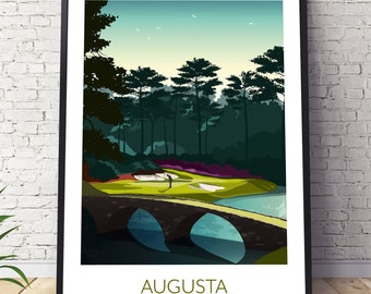 Augusta Golf Print - The Masters, Golden Bell 12th Hole