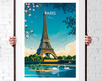 Paris Print, Eiffel Tower - France Travel Poster