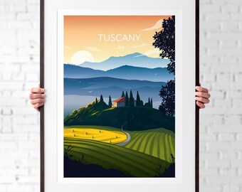 Tuscany Italy Print - Toscana Travel Poster