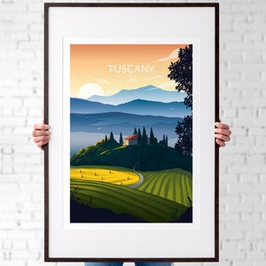 Tuscany Italy Print - Toscana Travel Poster