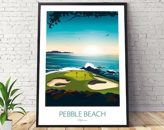 Golf Print - Pebble Beach California - US Open Golf Gift