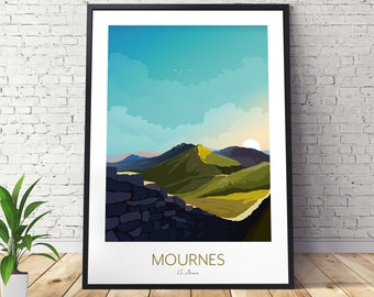 Mourne Mountains Ireland Art Print: Slieve Donard Travel Poster