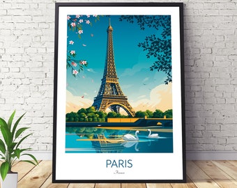 Paris Print, France - Eiffel Tower - Travel Poster