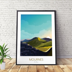 Mourne Mountains Ireland Art Print: Slieve Donard Travel Poster