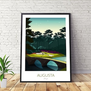 Augusta Golf Print The Masters, Golden Bell 12th Hole 画像 1
