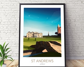 St Andrews Golf Print - Scotland, 18th Hole