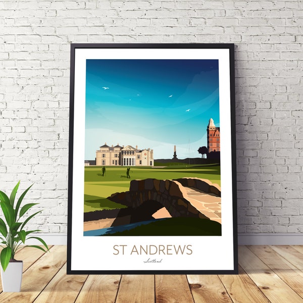 St Andrews Golf Print - Scotland, 18th Hole